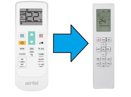 airfel ile uyumlu Klima Kumandası-Resimde Sağdaki Gönderilir