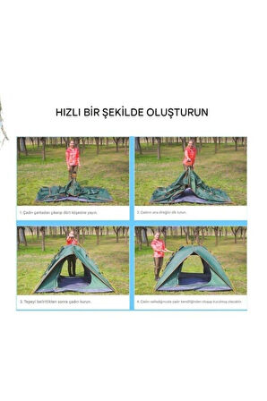 6 Kişilik Otomatik Kurulum Deprem Çift Katman Çadır Kamp Balık Ve Çocuk Çadırı 220cmx250cmx160cm