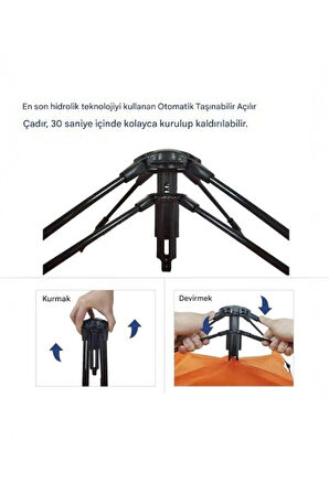6 Kişilik Otomatik Kurulum Deprem Çift Katman Çadır Kamp Balık Ve Çocuk Çadırı 220cmx250cmx160cm