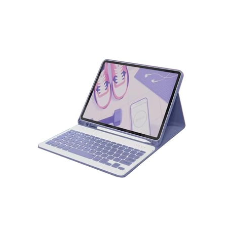 Apple iPad Air 11 (2024) Kılıf KC01 Smart Klavyeli Tablet Kılıfı - Derin Mor