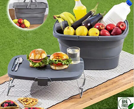 Hobby Life Magic Silikonlu Katlanabilir Kamp,Piknik Sepeti- 21 Litre