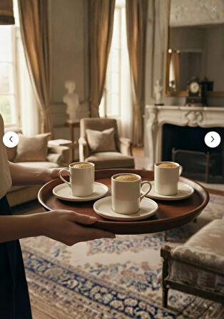 REGNA HOME Fine Living Lucy 6 Kişilik Sade 12 Parça Porselen Kahve Fincan Takımı
