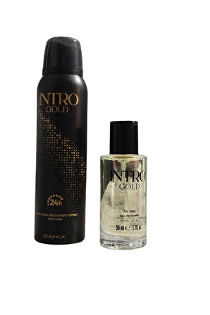 İntro Gold Erkek Parfüm Seti EDT 50 ml Deodorant 150 ml