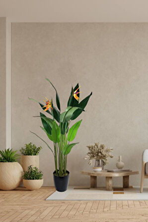 Yapay Ağaç Starliçe 160cm Horoz İbiği Çiçekli Bird of Paradise Artificial Plants