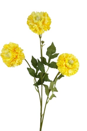 Yapay Çiçek Kasımpatı SARI Uzun Dal 3 Çiçekli 77Cm
