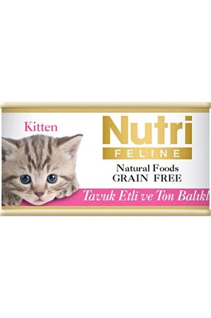 Tahılsız Tavuklu Ton Balıklı Yavru Kedi Konservesi 85 Gr X 12 Adet