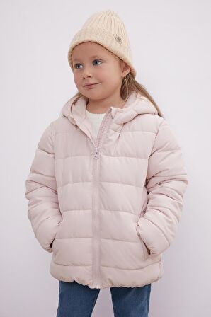 DeFacto Kız Bebek Su İtici Beli Lastikli Kapüşonlu Şişme Mont C5317A524AUPN364