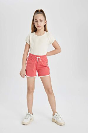 DeFacto Kız Çocuk Beli Lastikli Basic Düz Şort B5164A824HSRD64
