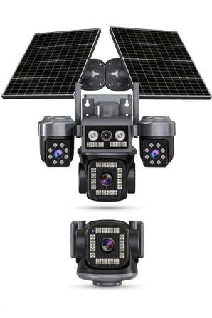 X5 Tech RX-85GZ -Dual Lens Hieasy Füme 4 Kamera +1 Yıllık Sim Kart +64Gb Hafıza Kartı Güneş Enerjili Tak Çalıştır