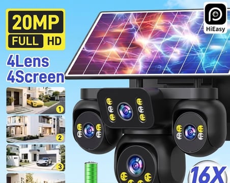 X5 Tech RX-85GZ -Dual Lens Hieasy Füme 4 Kamera +1 Yıllık Sim Kart +64Gb Hafıza Kartı Güneş Enerjili Tak Çalıştır