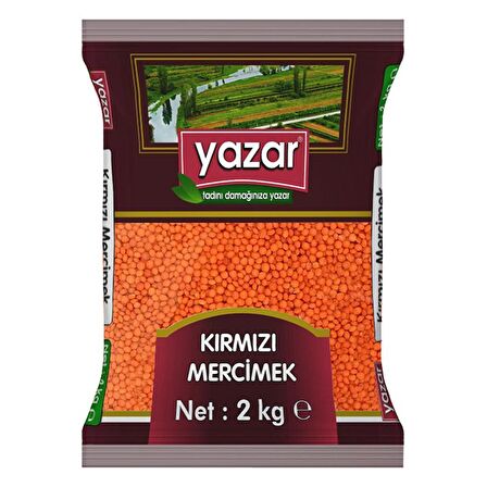 Yazar Yerli Kırmızı Mercimek 2 Kg. x 2 Adet