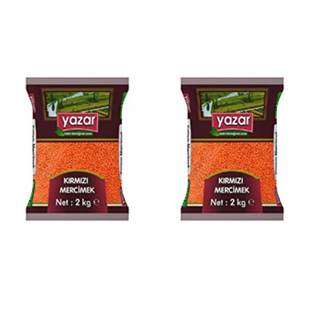 Yazar Yerli Kırmızı Mercimek 2 Kg. x 2 Adet