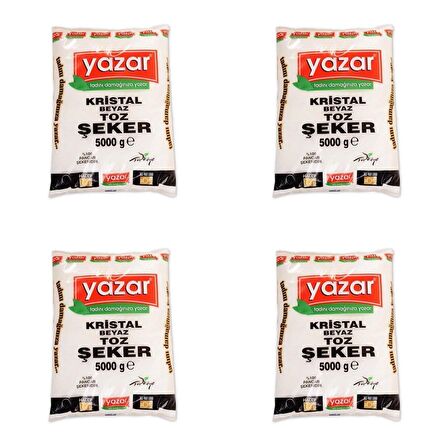 Yazar Kristal Toz Şeker 5 Kg x 4 Paket