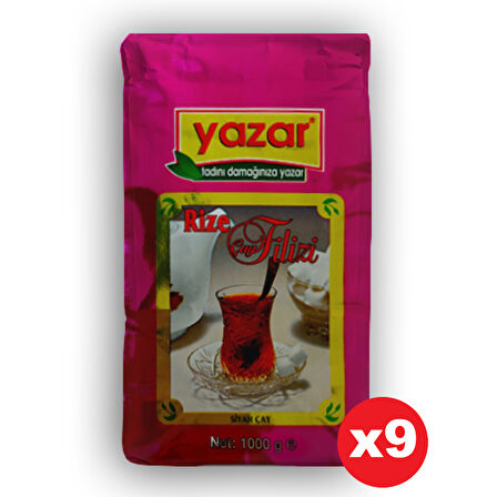 Yazar Filiz Çay 1 Kg x 9 Paket + 4 Kg Tek sargılı Kesme Şeker