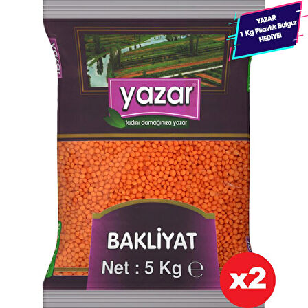 Yazar Kırmızı Mercimek 5 Kg x 2 Paket.