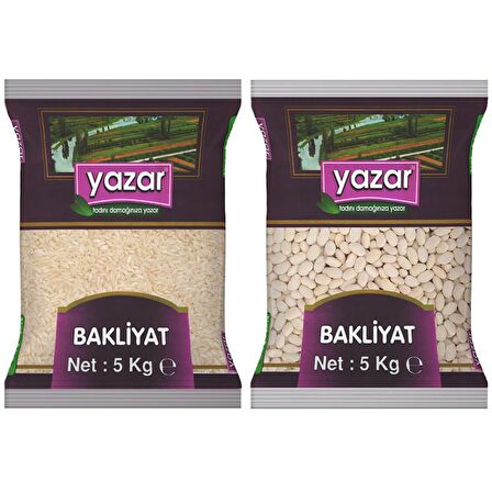 Yazar Pilavlık Pirinç 5 Kg. + Çumra Fasulye 5 Kg.