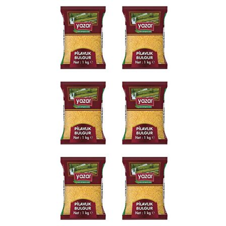 Yazar Pilavlık Bulgur 1 Kg. x 6 Adet