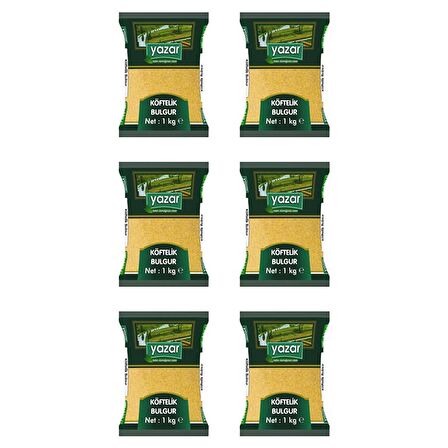Yazar Köftelik Bulgur 1 Kg. x 6 Adet