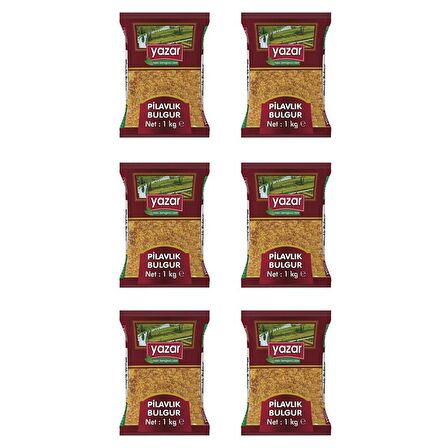 Yazar Şehriyeli Pilavlık Bulgur 1 Kg. x 6 Adet