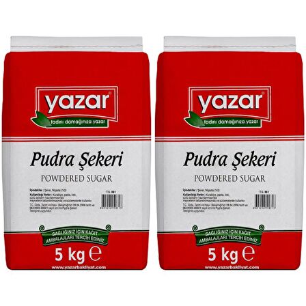 Yazar Pudra Şekeri 5 Kg x 2 Paket