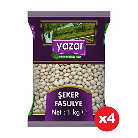 Yazar Şeker Fasulye 1 Kg. x 4 Paket