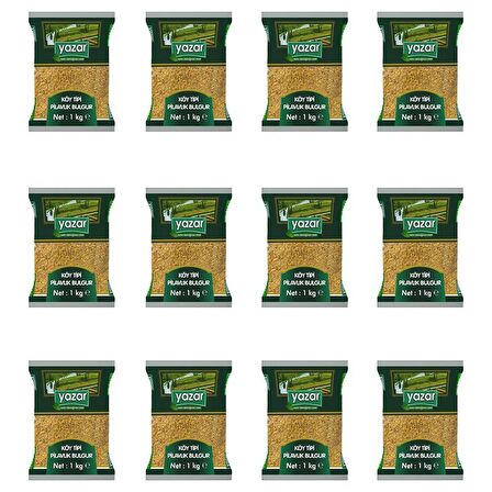 Yazar Köy Tipi Pilavlık Bulgur 1 Kg x 12 Paket