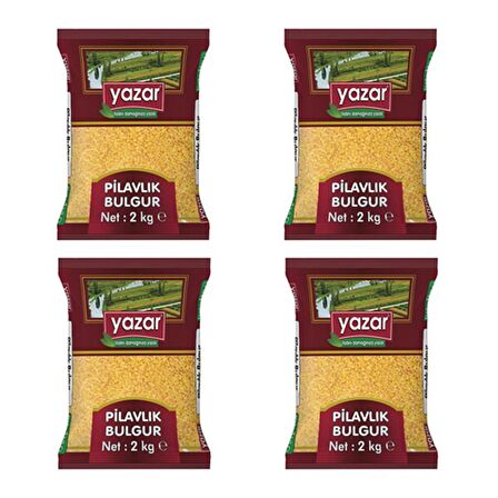 Yazar Pilavlık Bulgur 2 Kg. x 4 Paket