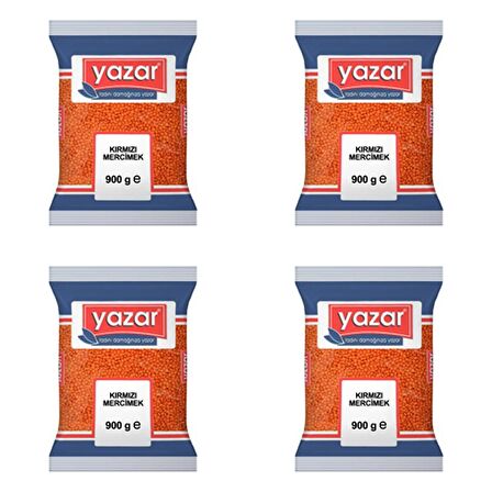 Yazar Kırmızı Mercimek 900 Gr. x 4 Adet