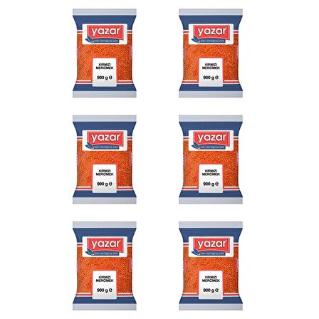 Yazar Kırmızı Mercimek 900 Gr. x 6 Adet