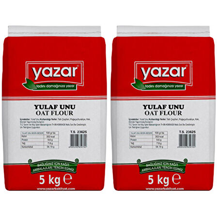  5 Kg x 2 Paket Taş değirmende Öğütülmüş Yazar Yulaf Unu 