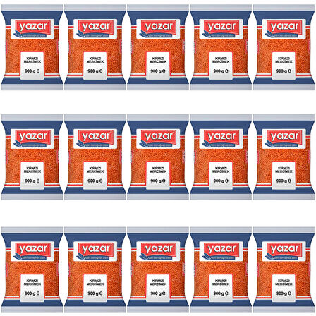 Yazar Kırmızı Mercimek 900 Gr. x 15 Adet