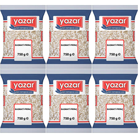 Yazar Basmati Pirinç 750 Gr x 6 Adet