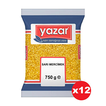 Yazar Sarı Mercimek 750 Gr x 12 Adet