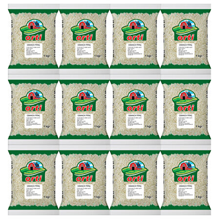 Orti Osmancık Pirinç 1 Kg x 12 Paket.