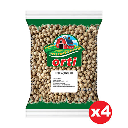 Orti Koçbaşı Nohut 1 Kg. x 4 Adet