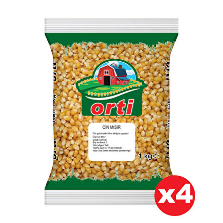 Orti Patlatmalık Cin Mısır 1 Kg x 4 Paket