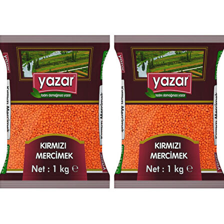 Yazar Yerli Kırmızı Mercimek 1 Kg. x 2 Adet