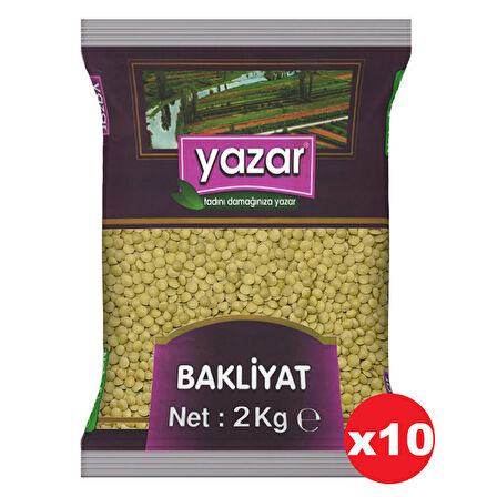 Yazar Yeşil Mercimek 2 Kg. x 10 Adet