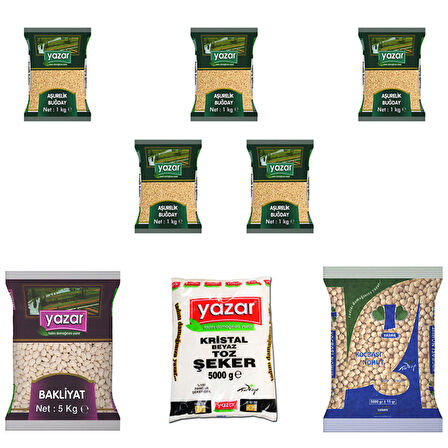 Yazar Aşure Paketi 5KG Fasulye+5KG Toz Şeker+5KG Nohut+5Kg Aşurelık Buğday=20kg Toplam