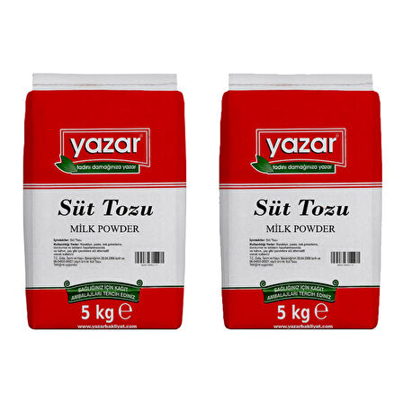 Yazar Süt Tozu (İÇİLEBİLİR) 5 Kg x 2 Paket