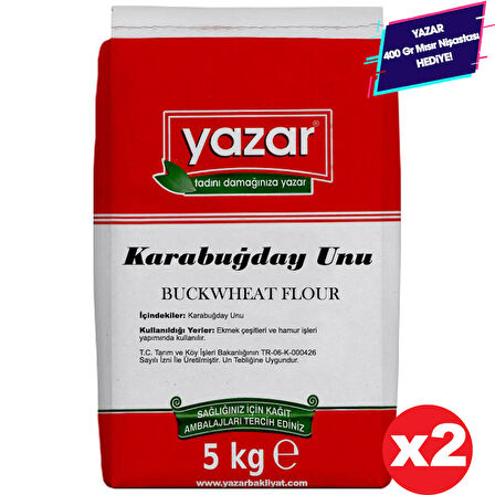 Yazar Taş Değirmen Karabuğday Unu 5 Kg X 2 Paket