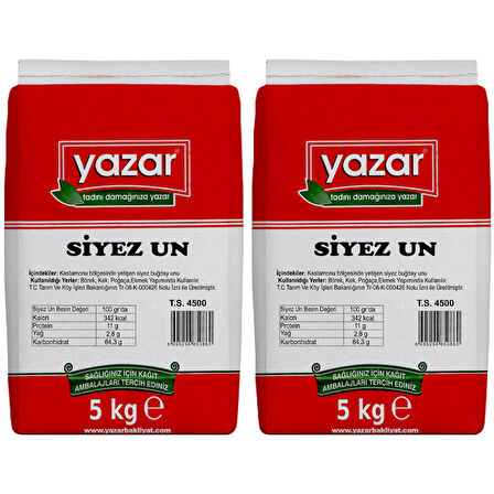 5 Kg x 2 Paket Yazar Taş Değirmende Öğütülmüş Siyez Unu 