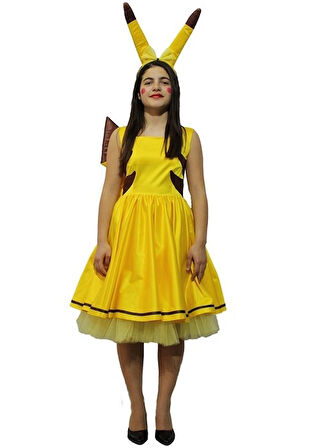 Yetişkin Bayan Pikachu Kostümü