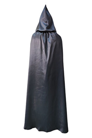 Lacivert Renkli Kapüşonlu Pelerin