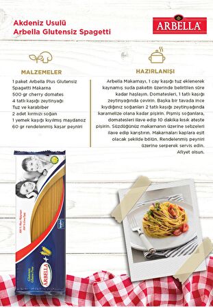 Arbella 3'lü Glutensiz Makarna Seti 400g X 3 Adet Arpa Şehriye, Spagetti ve Burgu Makarna