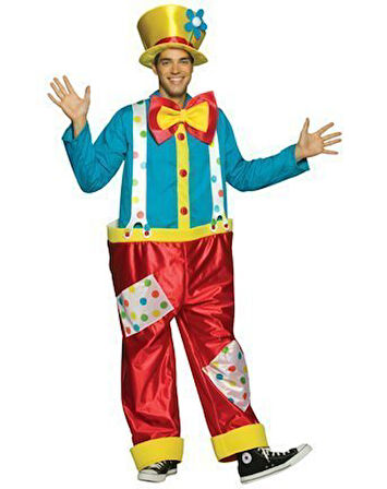 Palyaço Kostümü Yetişkin Model-4 | Sihirbaz Palyaço Kostümü Yetişkin