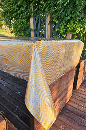 Hasır Desen Paralel Şeffaf PVC Masa Örtüsü Silinebilir Muşamba Sofra Bezi Lüx Hasır Su Geçirmez.