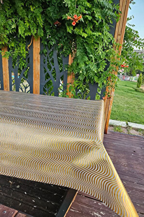 Hasır Desen Paralel Şeffaf PVC Masa Örtüsü Silinebilir Muşamba Sofra Bezi Lüx Hasır Su Geçirmez.