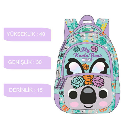 Muggle 3 Bölmeli Koala Okul Sırt Çantası+Kalemlik