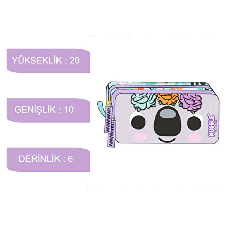 Muggle 3 Bölmeli Koala Okul Sırt Çantası+Kalemlik